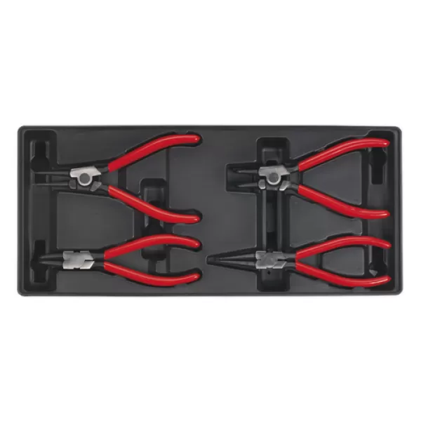 Sealey TBT03 Tool Tray with Circlip Pliers Set 4pc