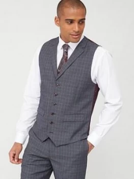 Skopes Standard Witton Waistcoat - Grey/Blue Check