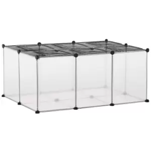 Pawhut Small Pet DIY 22 Panel Playpen For Guinea Pigs/Hamsters - Clear