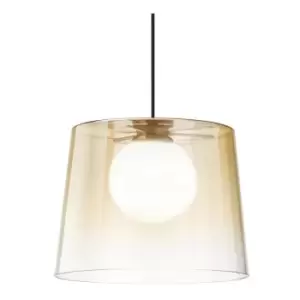 Ideal Lux Fade Dome Pendant Ceiling Light Glass Amber Shade