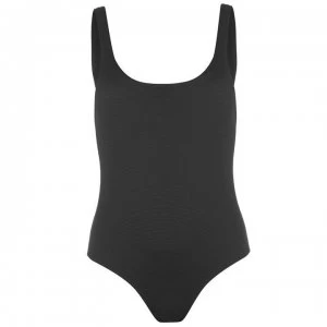 French Connection French Textured Scoop Neck Swimsuit - BLACK