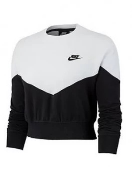 Nike Nsw Heritage Cropped Sweatshirt - Black