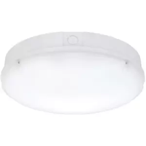 Gloss White IP65 Emergency Bulkhead Light - 18W CCT LED - Microwave Sensor