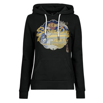 Superdry VL ITAGO HOOD womens Sweatshirt in Black - Sizes UK 10,UK 12,UK 8,UK 6