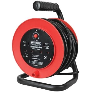 Faithfull Cable Reel 240V 15M 13A 2 Socket O/Reel