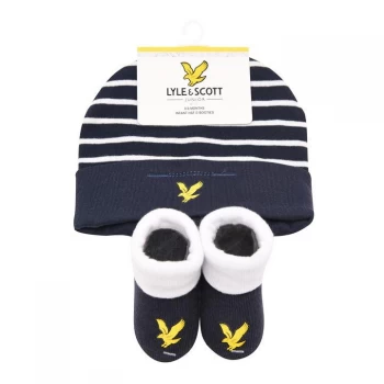 Lyle and Scott Lyle Hat and Booties Set Baby Boy - Navy