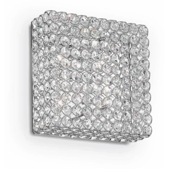 Ideal Lux Admiral - 4 Light Small Square Ceiling Flush Light Chrome, G9