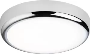 KnightsBridge 230V IP65 9W CCT Adjustable LED Bulkhead C/W Chrome Trim