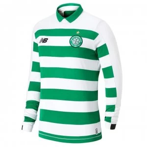 New Balance Celtic Long Sleeve Home Shirt 2019 2020 Junior - White/Green