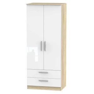 Robert Dyas Goodland Ready Assembled 2-Door Wardrobe with Drawers