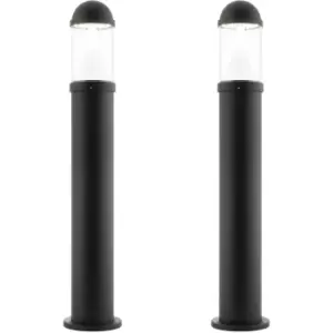 2 PACK Outdoor Bollard Post Light - 20W CCT LED Module - Textured Black Finish