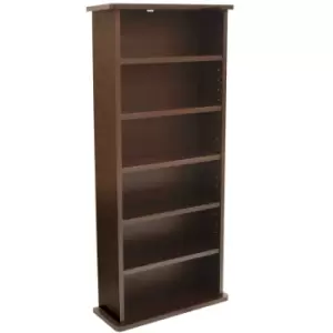 Techstyle Chak 222 Cd Or 104 DVD Bluray Media Storage 6 Shelf Unit Dark Oak