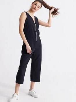 Superdry Wide Leg Jumpsuit - Black, Size 12, Women