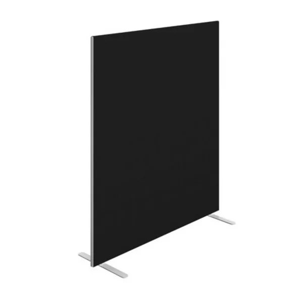 1400W X 1600H Upholstered Floor Standing Screen Straight - Black