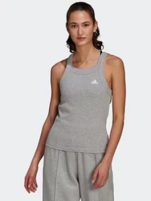 adidas Essentials Yoga Rib Tank Top, Black, Size 2Xs, Women