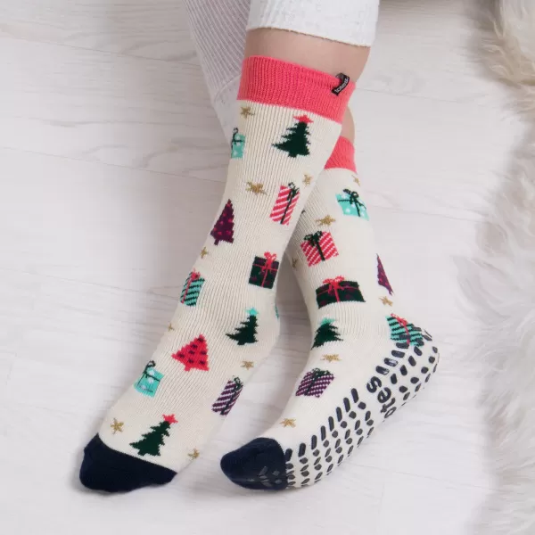 totes Original Festive Slipper Socks MultiColoured