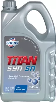 FUCHS TITAN SYN SN SAE 0W-20 ENGINE OIL LUBRICANT 5 LITRES API SN