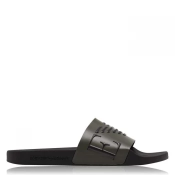 Emporio Armani Monogram Sliders Black Size 10 Men