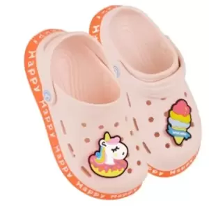 Sand Rocks Girls Unicorn Clogs (2-3 UK) (Peach)