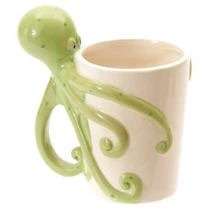 Sealife Design Octopus Shaped Handle Ceramic Mug