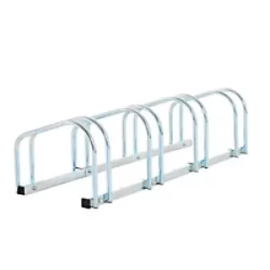 HOMCOM 4-Bike Floor Bike Stand-Silver