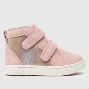 UGG Pale Pink Rennon Ii Glitter Girls Toddler Trainers