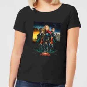 Captain Marvel Movie Starforce Poster Womens T-Shirt - Black - 4XL