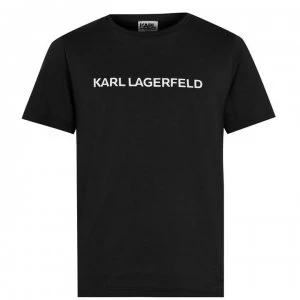 KARL LAGERFELD Junior Boys Basic Print T Shirt - BLACK