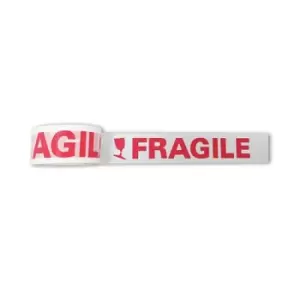 Q-Connect Printed Fragile Tape Self Adhesive BOPP 48mmx66m (Pack of 6)