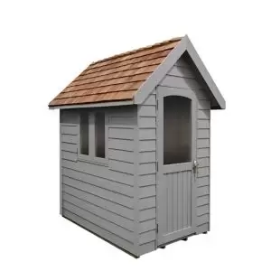 Forest Retreat 6X4 Apex Pressure Treated Overlap Grey Shed With Floor - Assembly Service Included