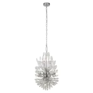 Peacock 14 Light Pendant, Crystal