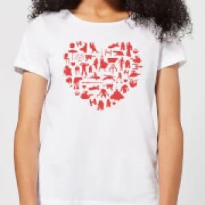 Star Wars Valentine's Heart Montage Womens T-Shirt - White - 3XL