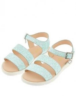 Monsoon Girls Edie Frosted Glitter Sandal - Mint, Mint, Size 1 Older