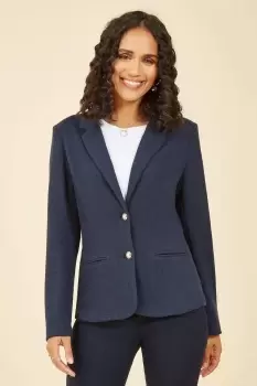 Navy Stretch Waffle Blazer