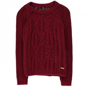 Firetrap Rib Jumper Junior Girls - Claret Cable