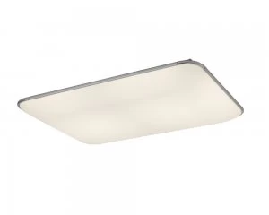 Flush Ceiling Light Rectangle, 90W LED, 3000-6500K Tuneable White, 4800lm, White, Acyrlic Diffuser, Remote Control,3yrs Warranty