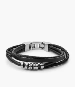 Fossil Men Black Multi-Wrap Bracelet