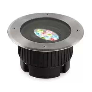 Gea LED Large Round Outdoor RGB Easy+ Recessed Light Stainless Steel IP67