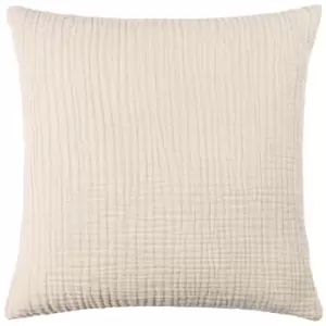 Lark Muslin Crinkle Cotton Cushion Natural, Natural / 45 x 45cm / Polyester Filled