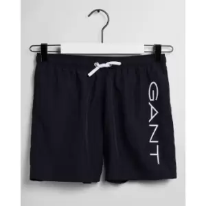 Gant Teen Boys Lightweight Logo Swim - Blue