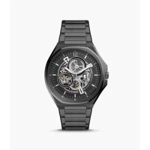 Fossil Mens Evanston Automatic Stainless Steel Watch - Black