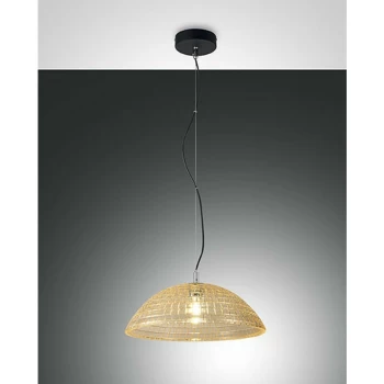 Fabas Luce Lighting - Fabas Luce Diamond Dome Pendant Ceiling Lights Amber Glass, E27