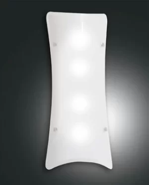 Milton Flush Ceiling Light White Glass, E27