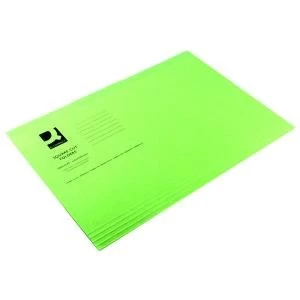 Q-Connect Square Cut Folder Lightweight 180gsm Foolscap Green Pack of