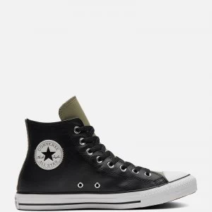 Converse Mens Chuck Taylor All Star Synthetic Leather Hi-Top Trainers - Black/Field Surplus - UK 7