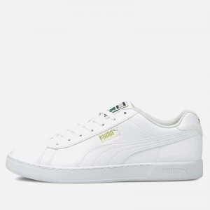 Puma Mens Court Break Clean Trainers - Puma White/Puma White/Puma Team Gold - UK 9