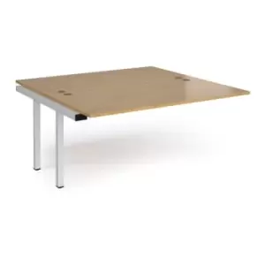 Bench Desk Add On 2 Person Rectangular Desks 1600mm Oak Tops With White Frames 1600mm Depth Connex