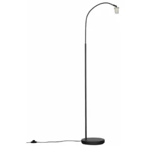 Minisun - Metal Curved Floor Lamp Base - Dark Grey