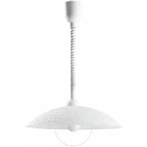 Pendant Light Colour White Shade White Clear Glass With Structure Bulb E27 1x60W