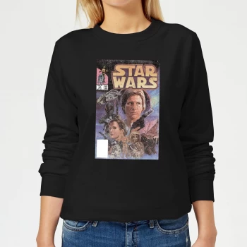 Star Wars Classic Comic Book Cover Womens Sweatshirt - Black - XS